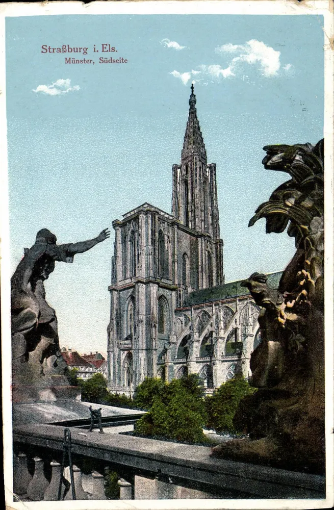 Strasbourg i. Els. — Cathédrale vue du sud — éditeur : E. Bäther Straßburg - Frente