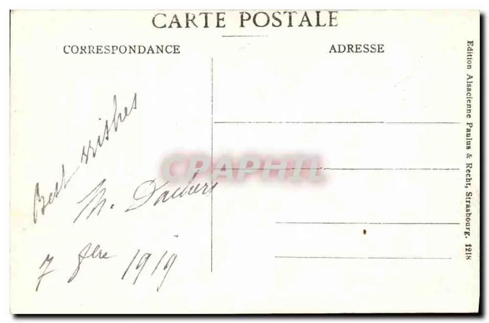 Strasbourg — Vista geral — Edição Alsaciana Paulius & Rech, Strasbourg - Verso