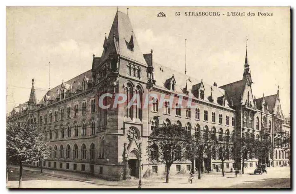 Estrasburgo - O Hotel das Correios — editor: Cie Alsacienne das Correios e Telegráphicas - Frente