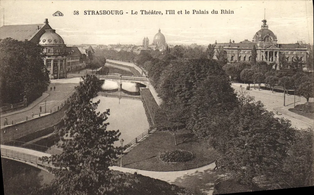 Straßburg - Das Theater, das Ill und das Palais am Rhein — n° 58 - Vorderseite