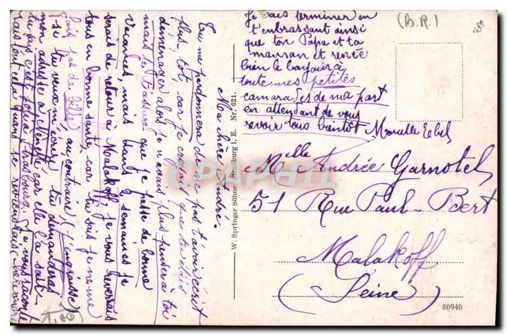 Strasbourg i. E. — Catedral de Nossa Senhora — W. Strünger & Cie, N° 821 - Verso