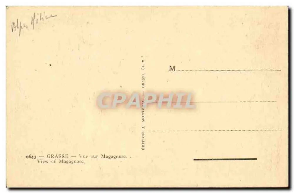 Magagnosc — Vista da cidade — Edição J. Montcâtre, Grasse, n° 6643 - Verso