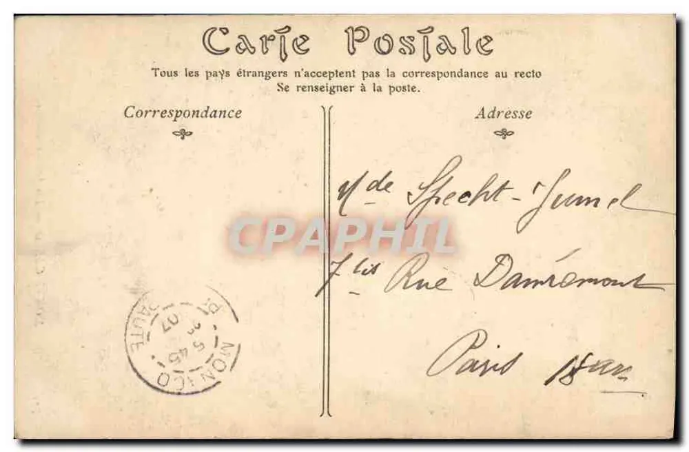 Monte-Carlo — Os Jardins (palmeira) — ND Phil, n° 745 - Verso