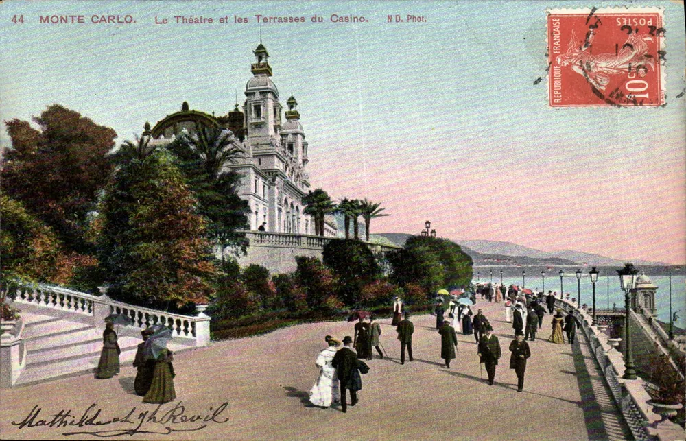 Monte Carlo — Das Theater und die Terrassen des Kasinos — N.D. Phot. - Vorderseite