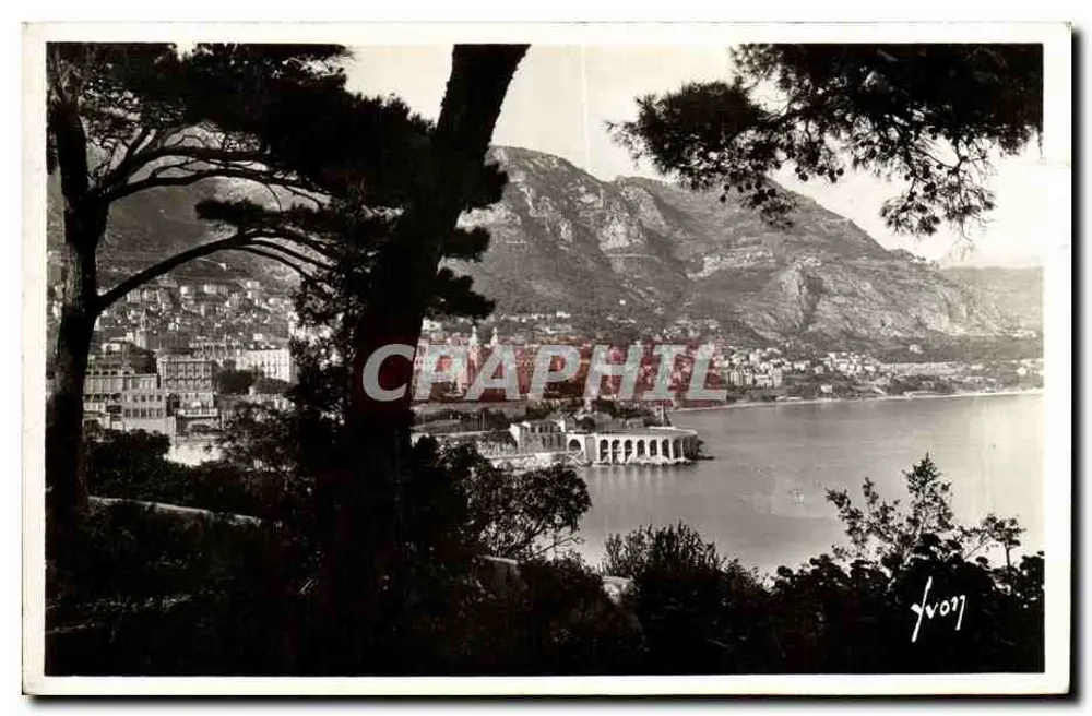 Monte-Carlo — Vista geral tirada do Rochedo de Mônaco — Edições de Arte 'YVON', Paris - Frente