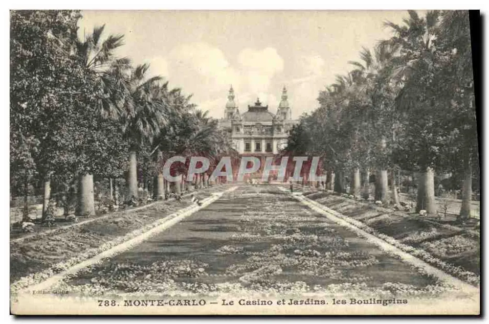 Monte-Carlo — Das Casino und die Gärten. Die Boulingrins — Giletta-Ausgabe - Vorderseite