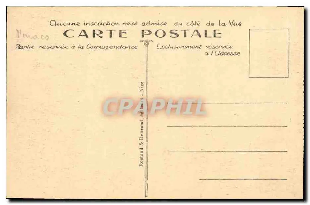 Monte-Carlo — Aussicht auf das Casino. Die Gärten. — Rostand & Renéand, Nizza, n°6 - Rückseite