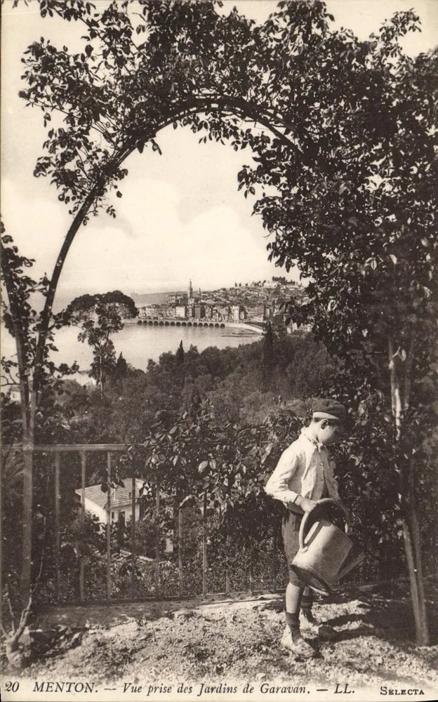 Menton — Ansicht vom Garavan-Garten — LL. Selecta, n°20 - Vorderseite