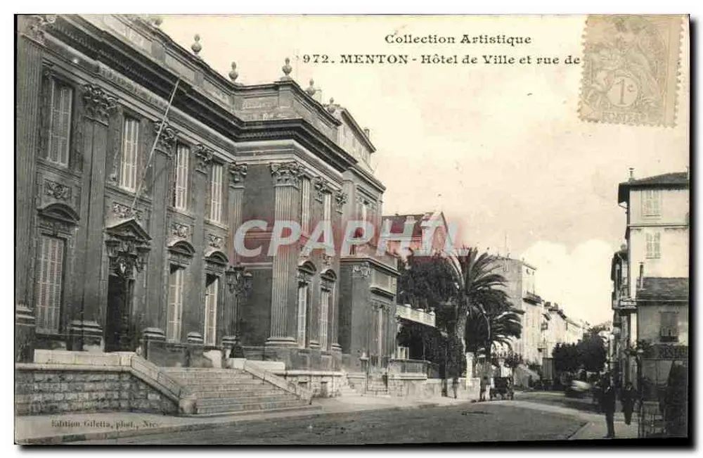 Menton - Hotel de Ville e rua de - Frente