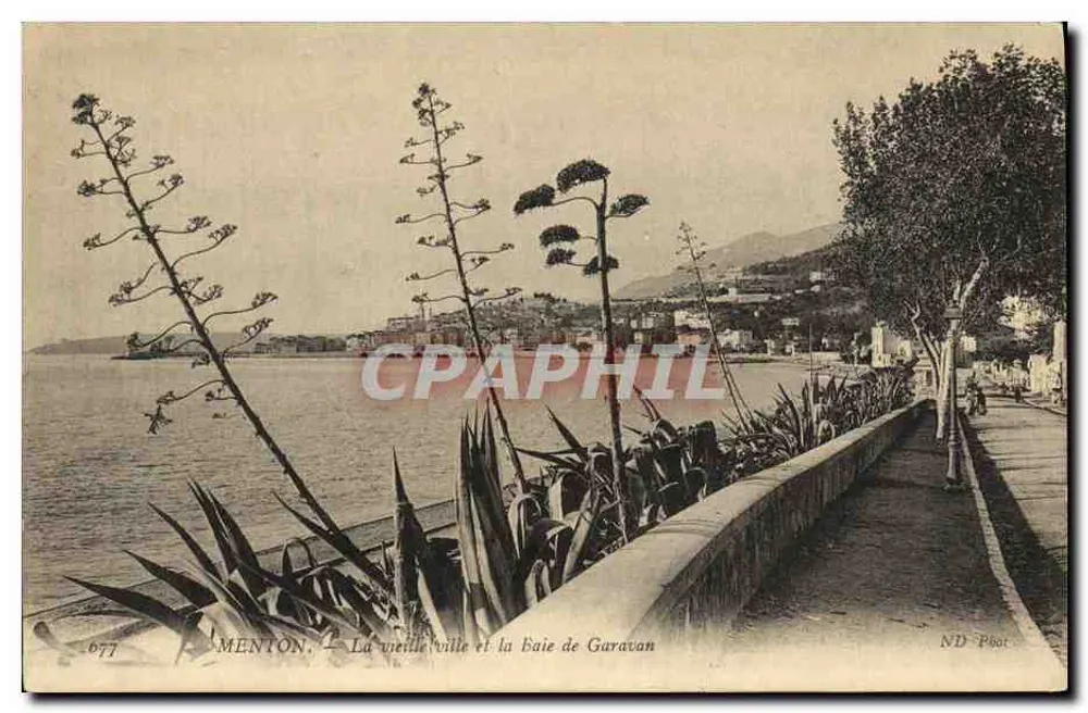 Menton — Das alte Städtchen und die Bucht von Garavan — ND Poet - Vorderseite