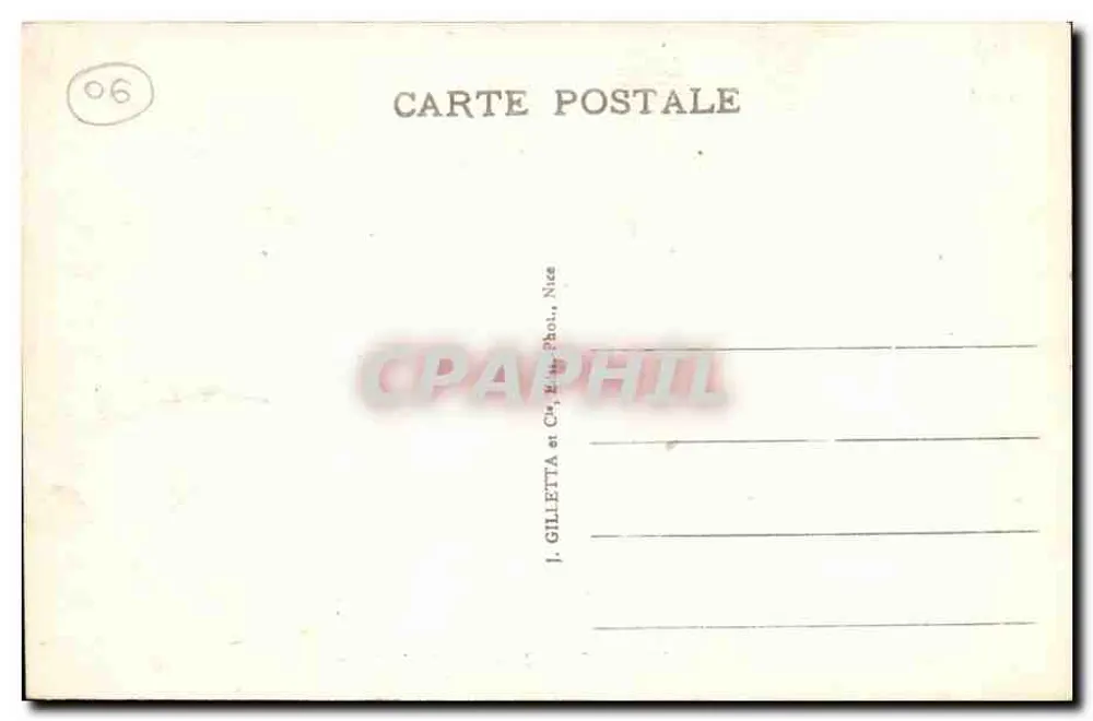 Menton — Avenida dos Palmeiras — Édit. Gilletta, n° 921 - Verso