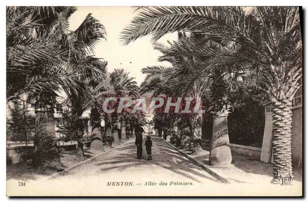 Menton — Avenida dos Palmeiros — Fotografia Lunel - Frente