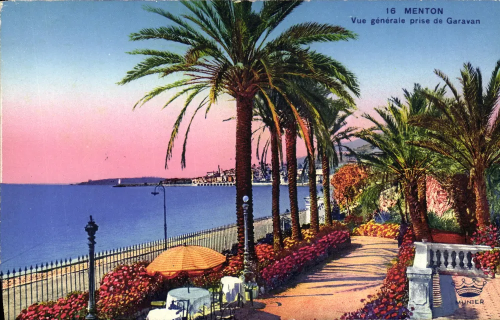 Menton — Vista geral tirada de Garavan — Munier - Frente