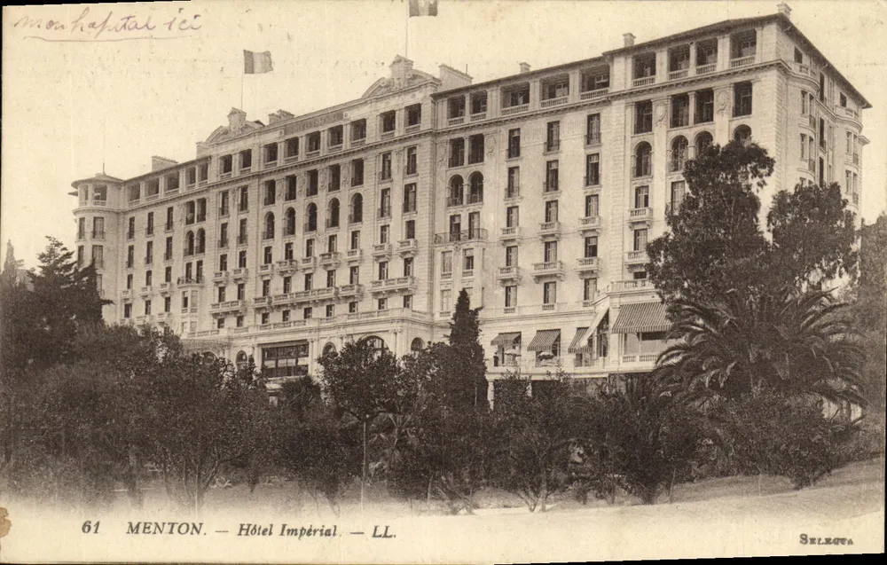 Menton — Hotel Imperial — editor Selecta, n° 61 - Frente