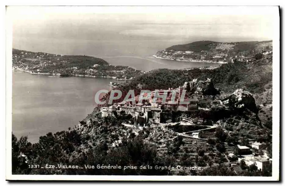 Eze-Village — Allgemeiner Blick von der Grande Corniche — Edition La Cigogne, Nice - Vorderseite