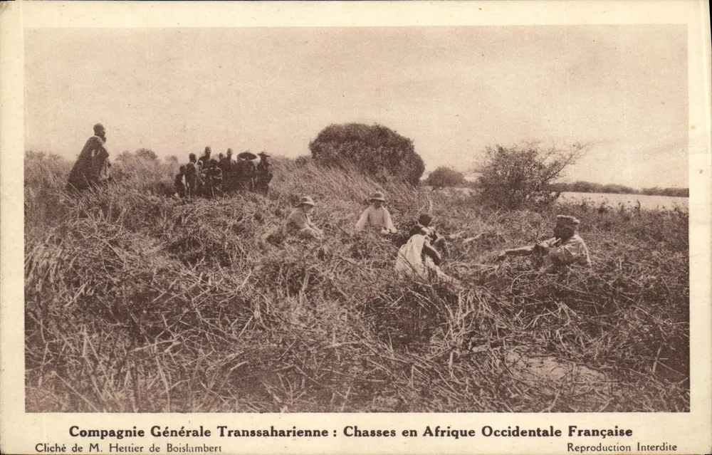 Jagden in Westafrika — Compagnie Générale Transsaharienne — Foto von M. Hettier de Boislumbert - Vorderseite