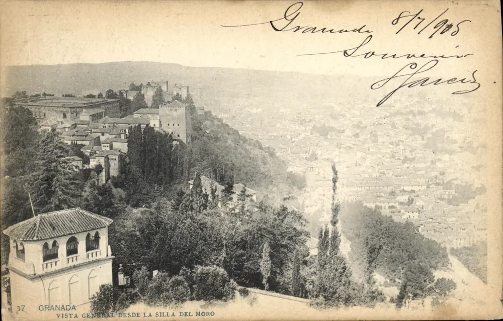 Granada — Allgemeiner Blick von der Silla del Moro — unbekannter Verlag, Nr. 17 - Vorderseite