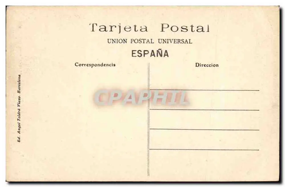 Barcelona — Detalle de la escalera — Arquitecto J. Puig i Cadafalch, edición A.T.V. n° 2040 - Reverso
