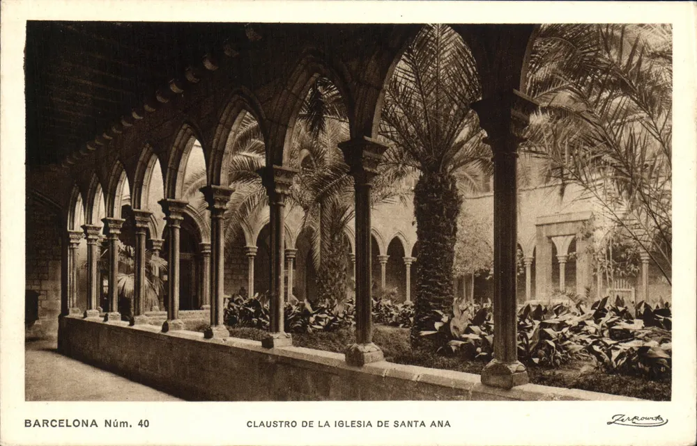 Clausstro der Kirche Santa Ana — Barcelona — Verlag Zarrountes, Nr. 40 - Vorderseite