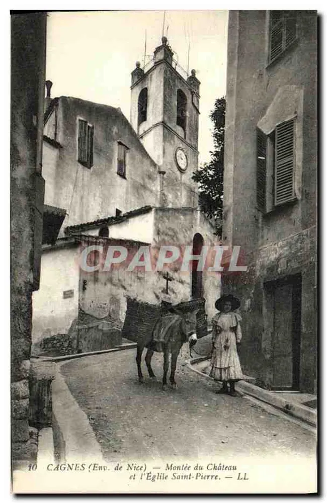 Cagnes (Umgebung von Nice) — Montée du Château und Kirche Saint-Pierre — LL - Vorderseite