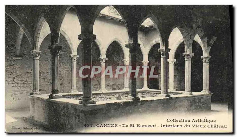 CANNES - Ile St-Honorat - Innenansicht des alten Schlosses — Künstlerische Sammlung, Nr. 437, fot. Faution Giletta - Vorderseite