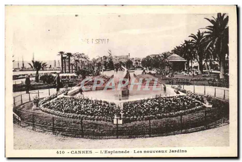 CANNES - Die Esplanade - Die neuen Gärten — J. Gilletta et Cie, n°410 - Vorderseite