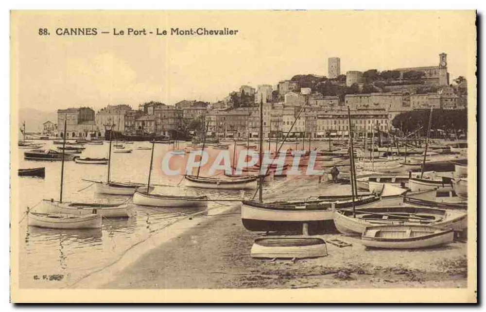 CANNES — Le Port — Le Mont-Chevalier — C. P. 88 - Vorderseite