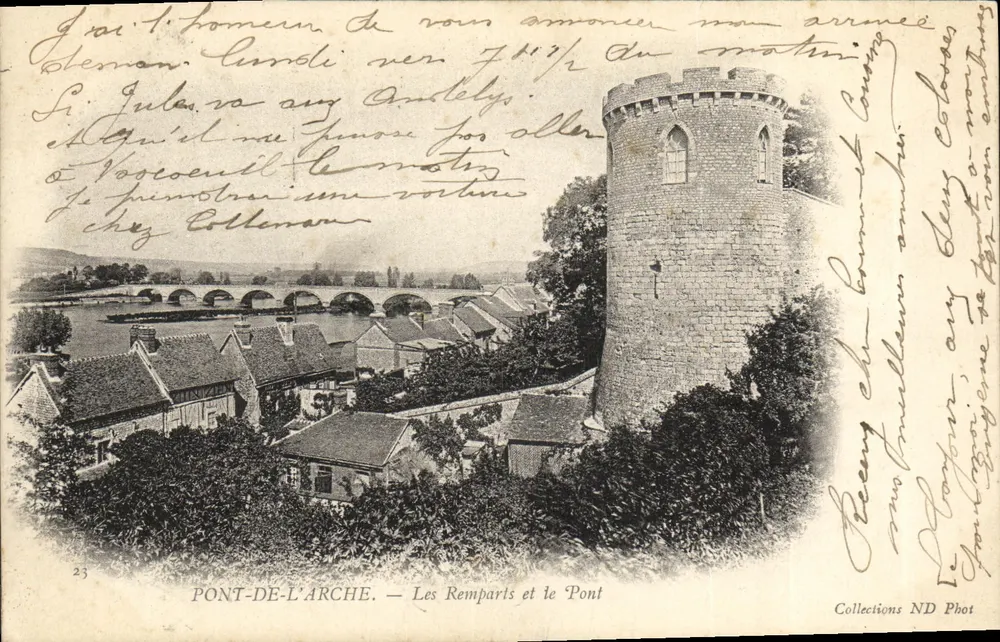 Pont-de-l'Arche — Die Mauern und die Brücke — Sammlung ND Phot - Vorderseite
