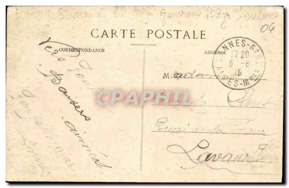 Cannes - La Croisette und das Municipale Casino — Ausgabe Poulain, Nr. 831 - Rückseite