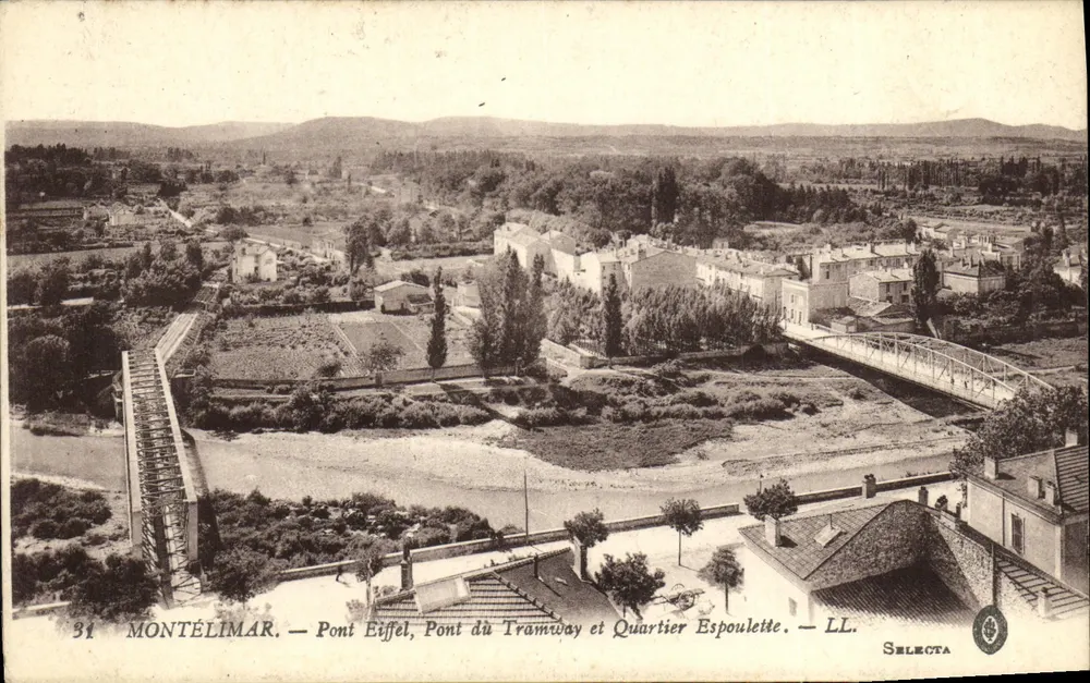 Montélimar — Pont Eiffel, Pont do Tramway e Bairro Espoulette — LL. Selecta - Frente