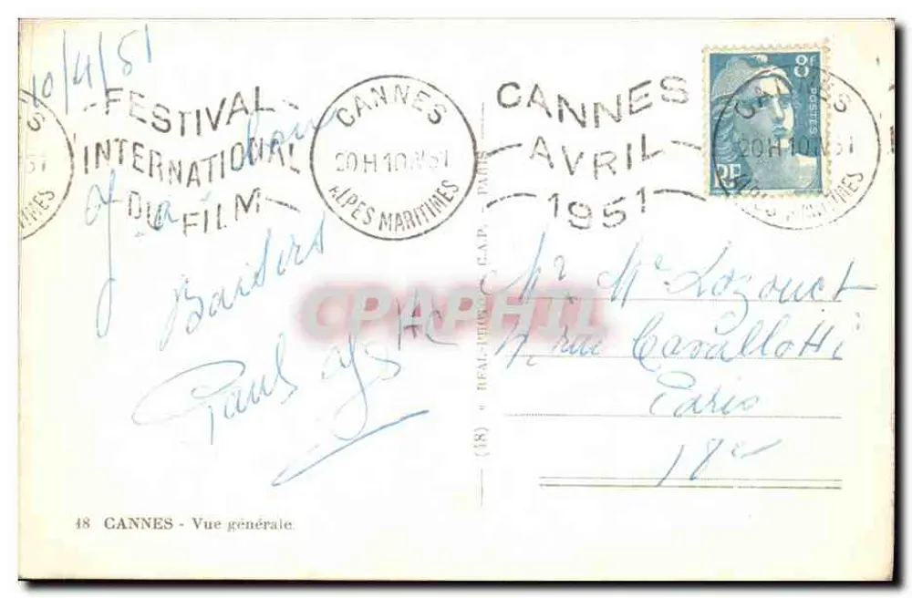 Cannes — Vista geral — C.A.P. n°48 - Verso