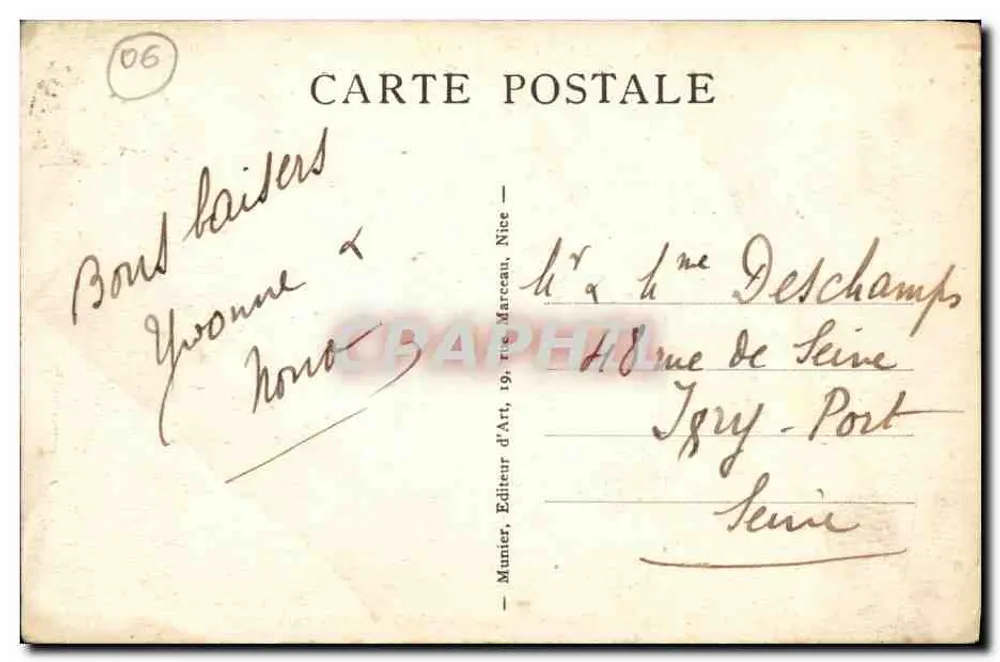 CANNES — Sainte-Marguerite — Der Fort und der Hafen — Verleger Munier, Nice - Rückseite