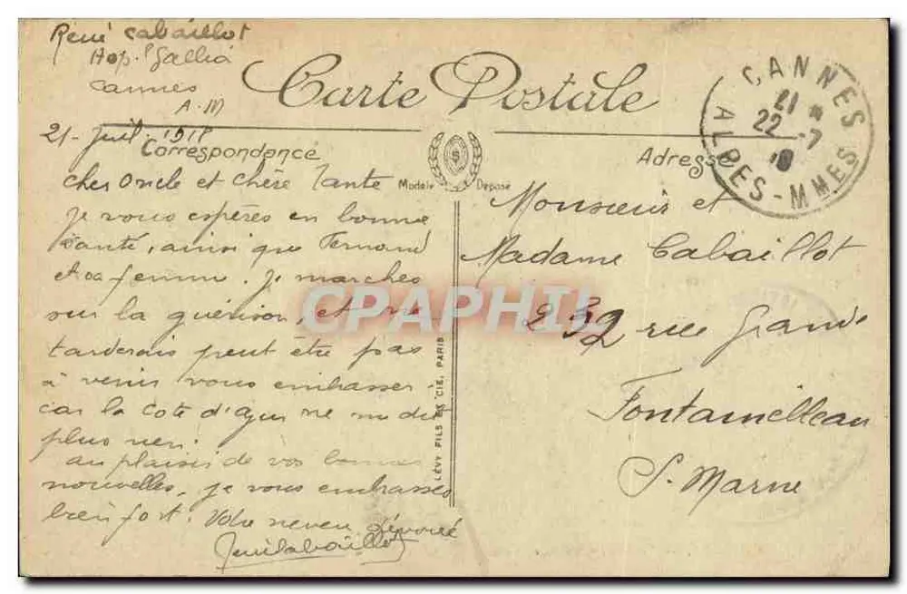 CANNES — O Mont Chevalier — SELCOTA, n°49 - Verso