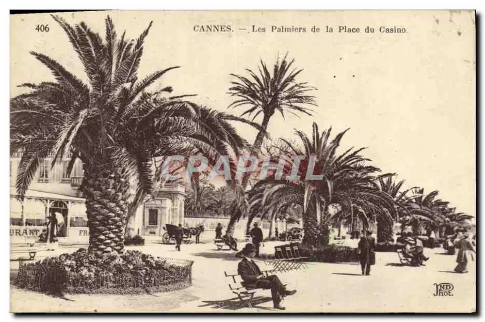 CANNES — Ansicht der Palmen auf dem Casino-Platz — NADHOT, Nr. 406 - Vorderseite