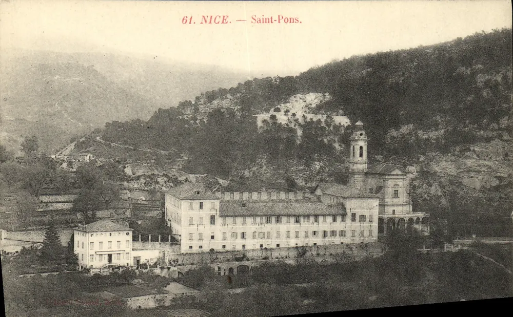 Saint-Pons — Vista do mosteiro e da colina — Editor: Van Sint, Nice, n°61 - Frente