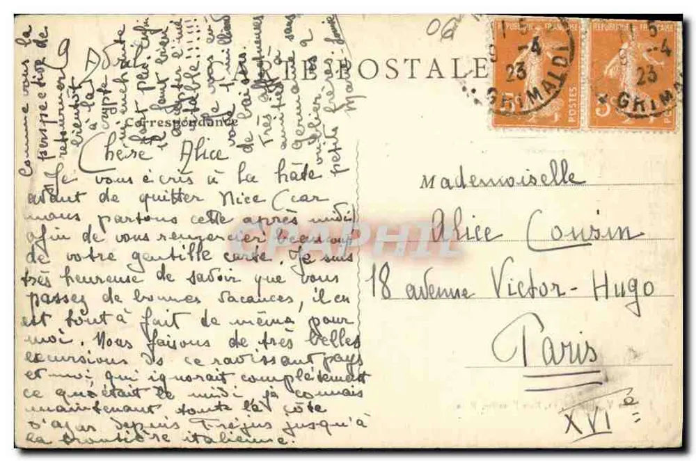 Nice - Öffentlicher Garten und Gedenkstein zum Centenarius — Edition V. Mouska, 12 Rue Paradis, Nice - Rückseite