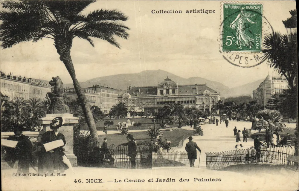 NICE — Das Casino und der Jardin des Palmiers — Edition Gilletta, Foto Nice, Nr. 46 - Vorderseite