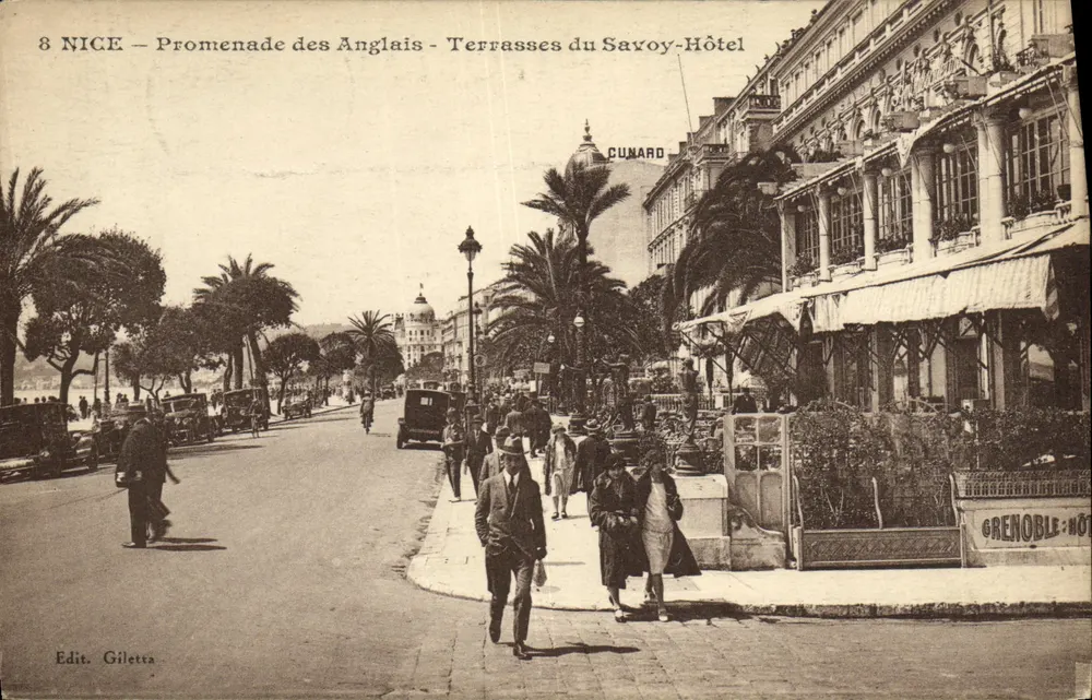 Nice - Promenade des Anglais - Terrassen des Savoy-Hotels — Edit. Giletta - Vorderseite