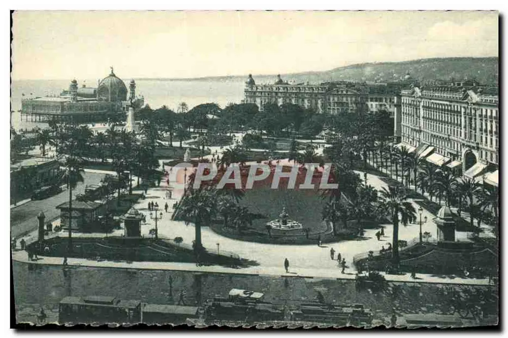 Nice (A.M.) — Panoramablick auf die Gärten Albert I und das Palais der Jetée — Einrichtung Frédéric Lübbert - Vorderseite