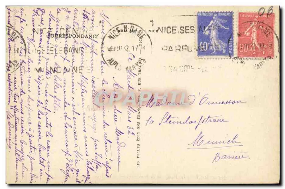 Nice — Das Palais der Mittelmeerküste und die Promenadenmole — LL, n° 374 - Rückseite