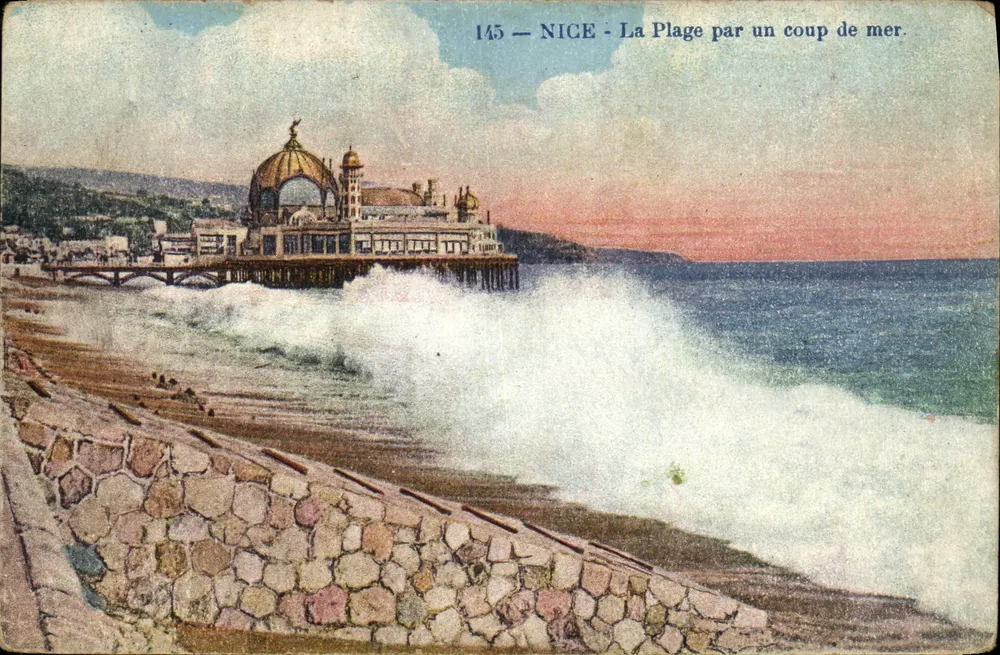 Nice — A Praia sob um temporal — Editor Cottier, n° 145 - Frente