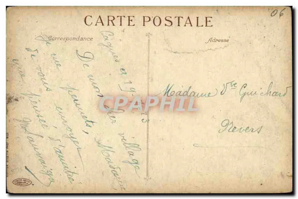 Nice — A Praia sob um temporal — Editor Cottier, n° 145 - Verso