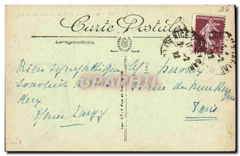 Nice — Der Eingang zum Hafen und der Mont-Boron — LL. — Nr. 163 - Rückseite