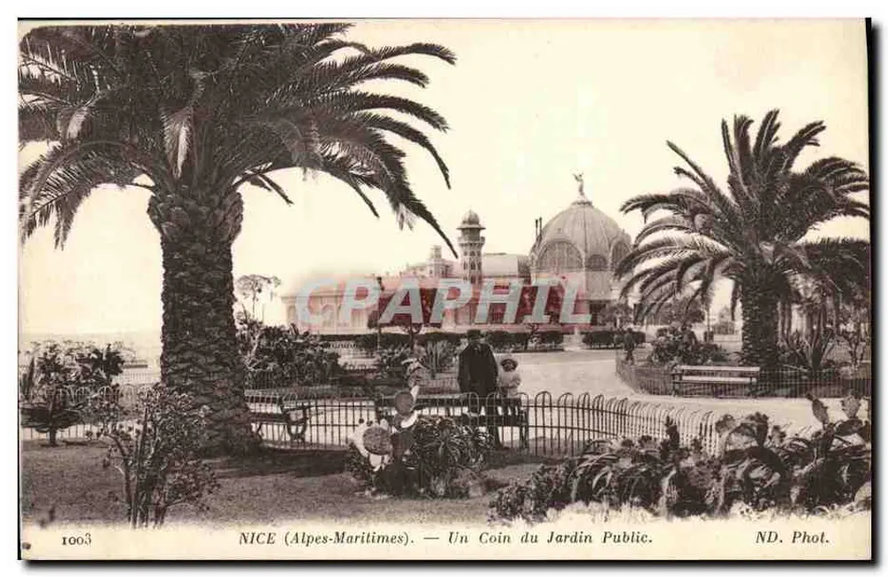 NICE (Alpes-Maritimes) — Um Canto do Jardim Público — ND. Fot. - Frente