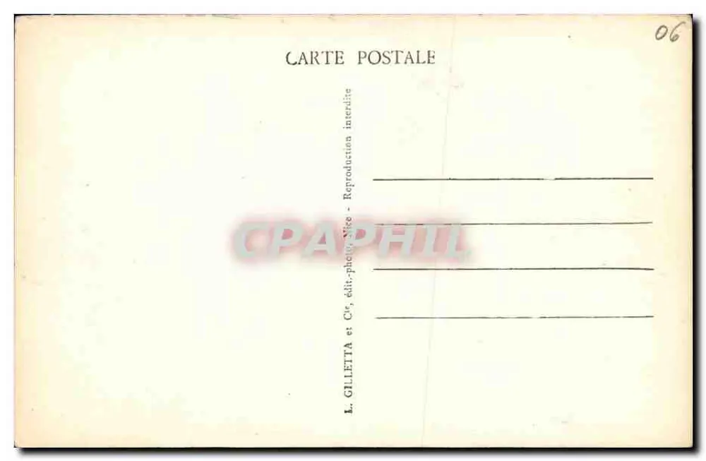 NICE - Algemene uitzicht van de Mont-Boron - L. Gilletta et Cie, uitgever-fotograaf, Nizza - Achterkant