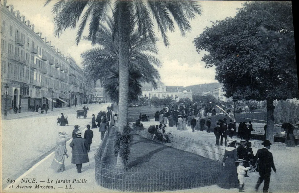 Nice — Öffentlicher Garten und Avenue Masséna — LL, n°849 - Vorderseite