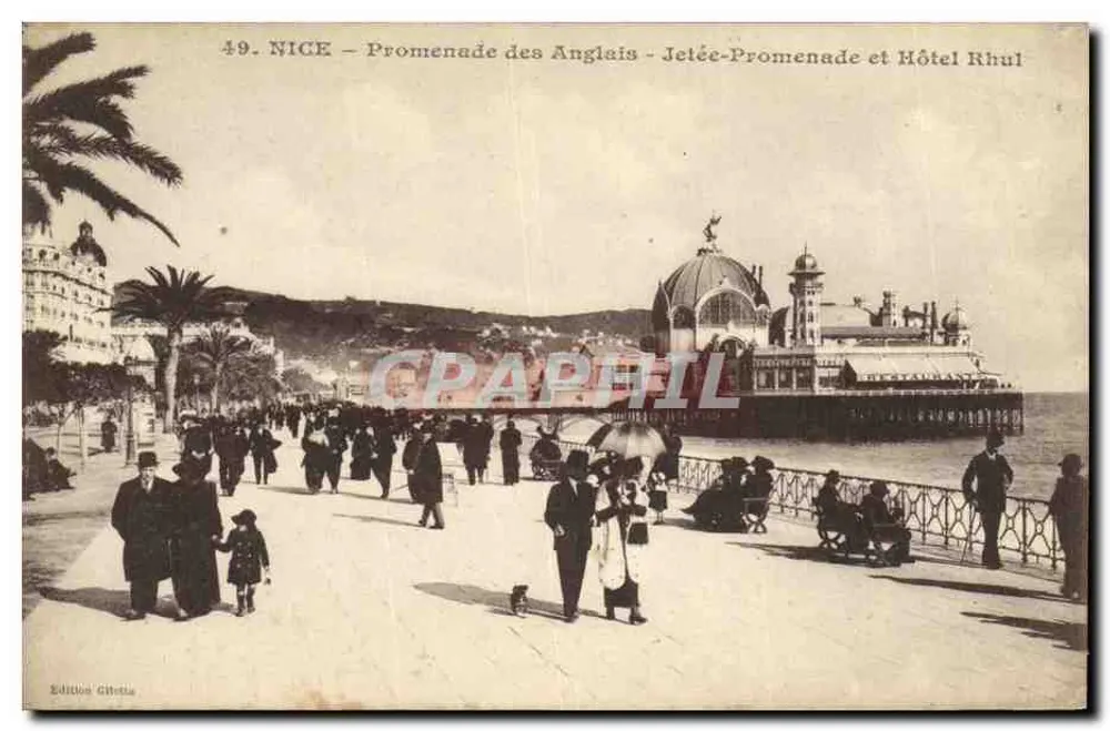 Nice - Promenade des Anglais - Jetée-Promenade und Hotel Rhul — Édition Ghistia, n°49 - Vorderseite