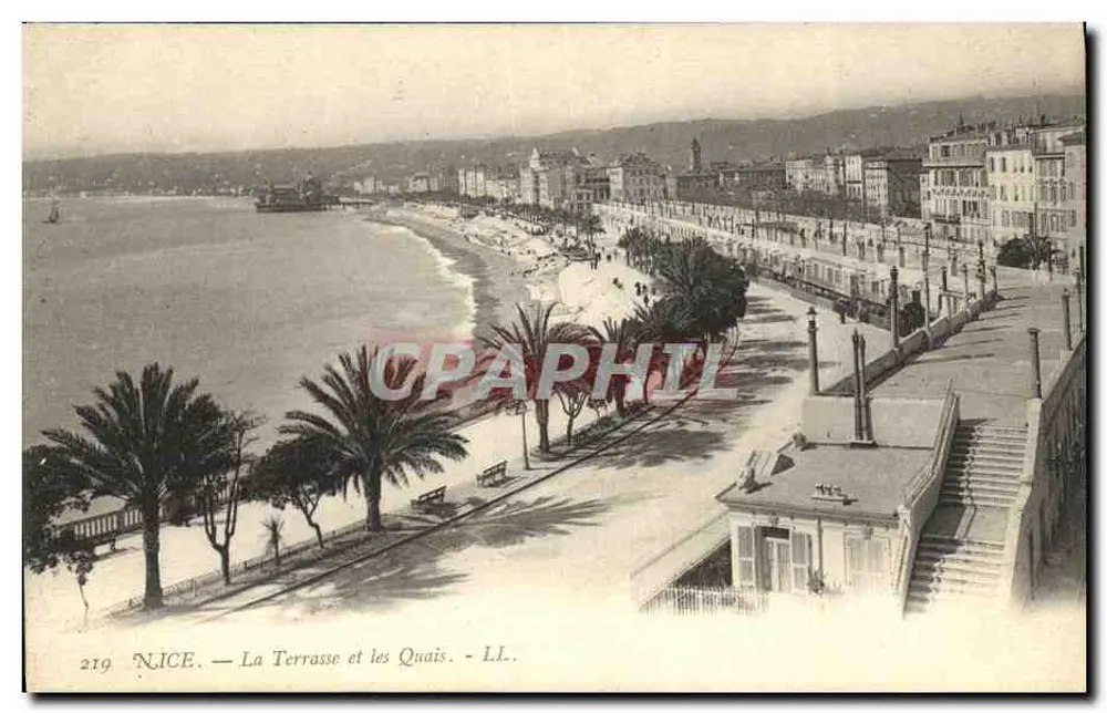 Nice — A Terrasse e os Quais — LL. — n° 219 - Frente