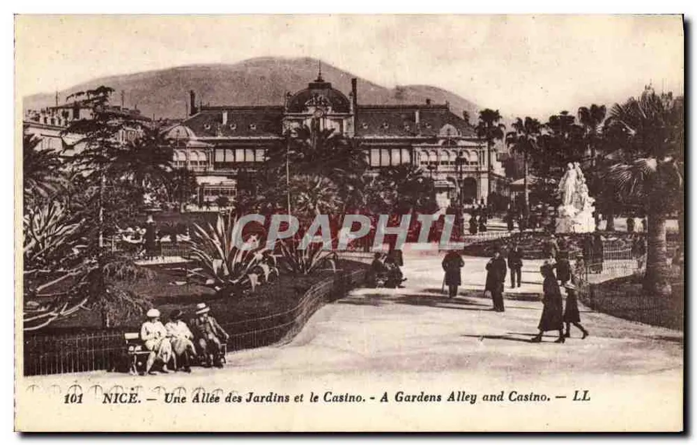 Nice — Eine Allée der Gärten und das Casino — LL - Vorderseite