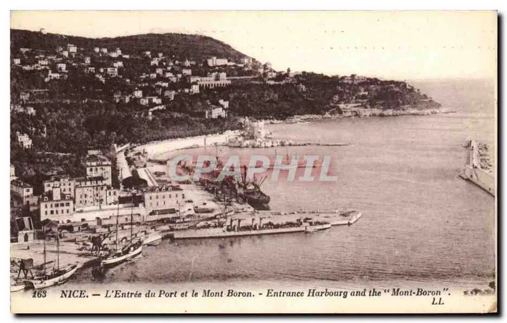 Nice — Der Eingang zum Hafen und der Mont-Boron — LL, n° 163 - Vorderseite
